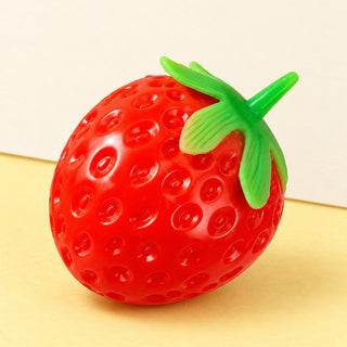 Strawberry squishy crunchy – Crunchy Strawberry Squishy, Handmade, product photo on pastel paper