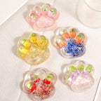 Cat Paw Squishy with Fruit and Glitter, 7 cm