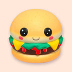 Kawaii Burger Squishy with Face, Slow Rising, Scented