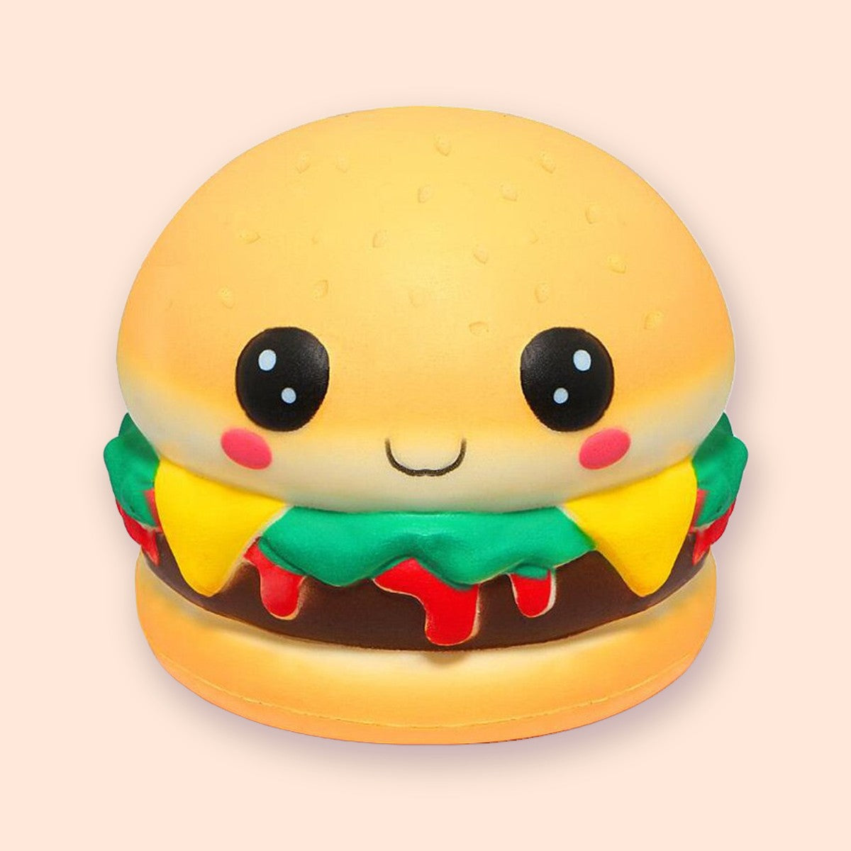Kawaii Burger Squishy with Face, Slow Rising, Scented
