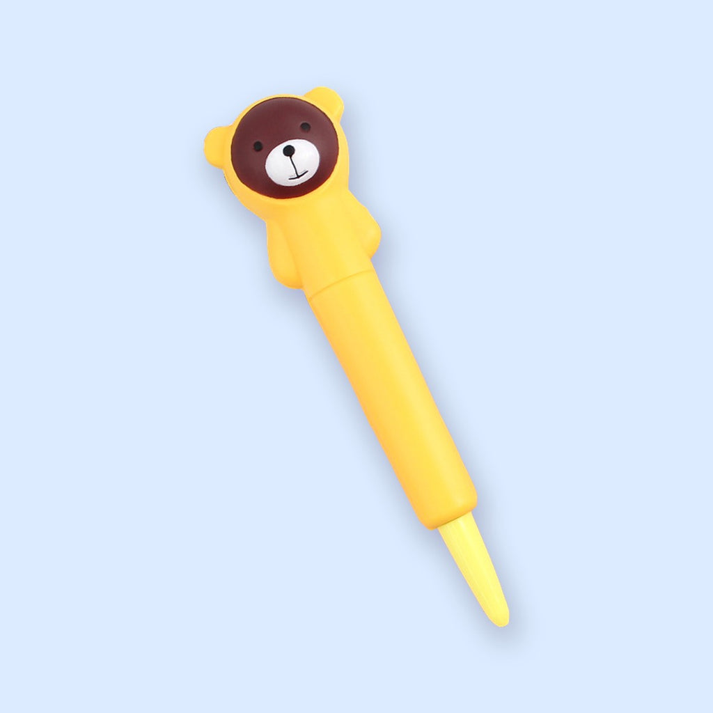 Squishy kuglepen, slow rising gelpen med dyr (Gul bjørn)