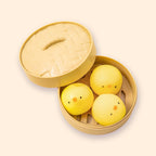 Chick Bao Squishy, 3 Buns in Steamer Basket, dumpling squishy