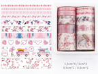 Washi Tape mit rosa Herzen, um Papier-Squishy zu verzieren