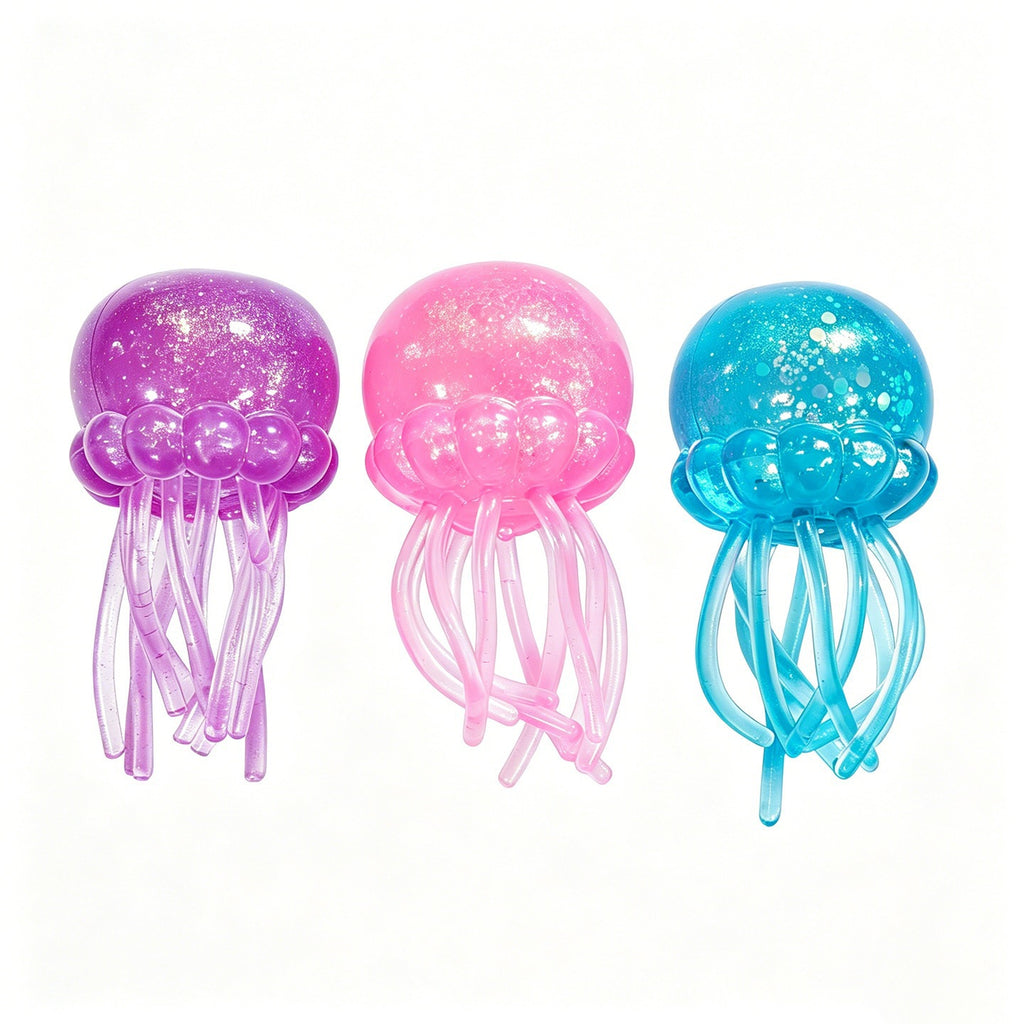 Jellyfish Squishy with Glitter, Soft TPR