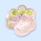 Cat Paw Squishy with Fruit and Glitter, 7 cm – Lilac