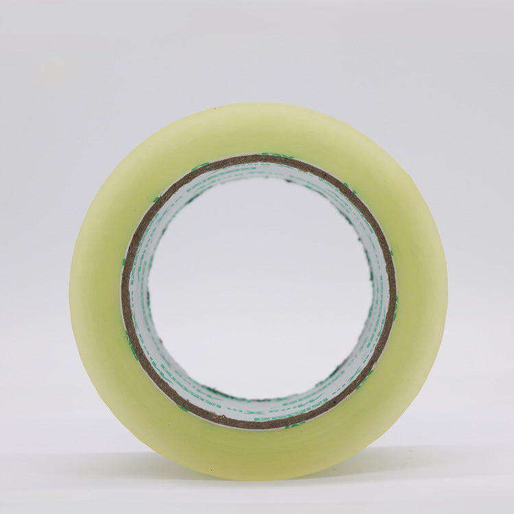Roll of wide clear tape, front view