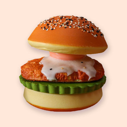 Burger Squishy with Fried Egg, Take Apart, Slow Rising