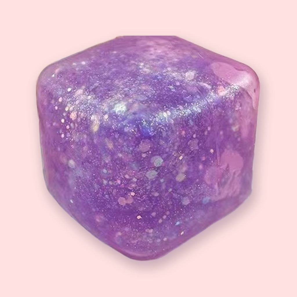 Eiswürfel Squishy 5 cm, Schneeflocke, Marmor oder Glitzer, Gelee Squishy