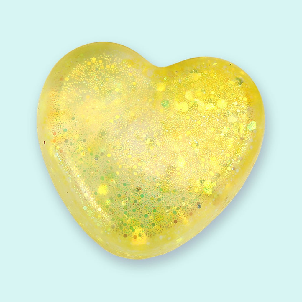 Squishy serce z brokatem, styl maltose 6,7 cm
