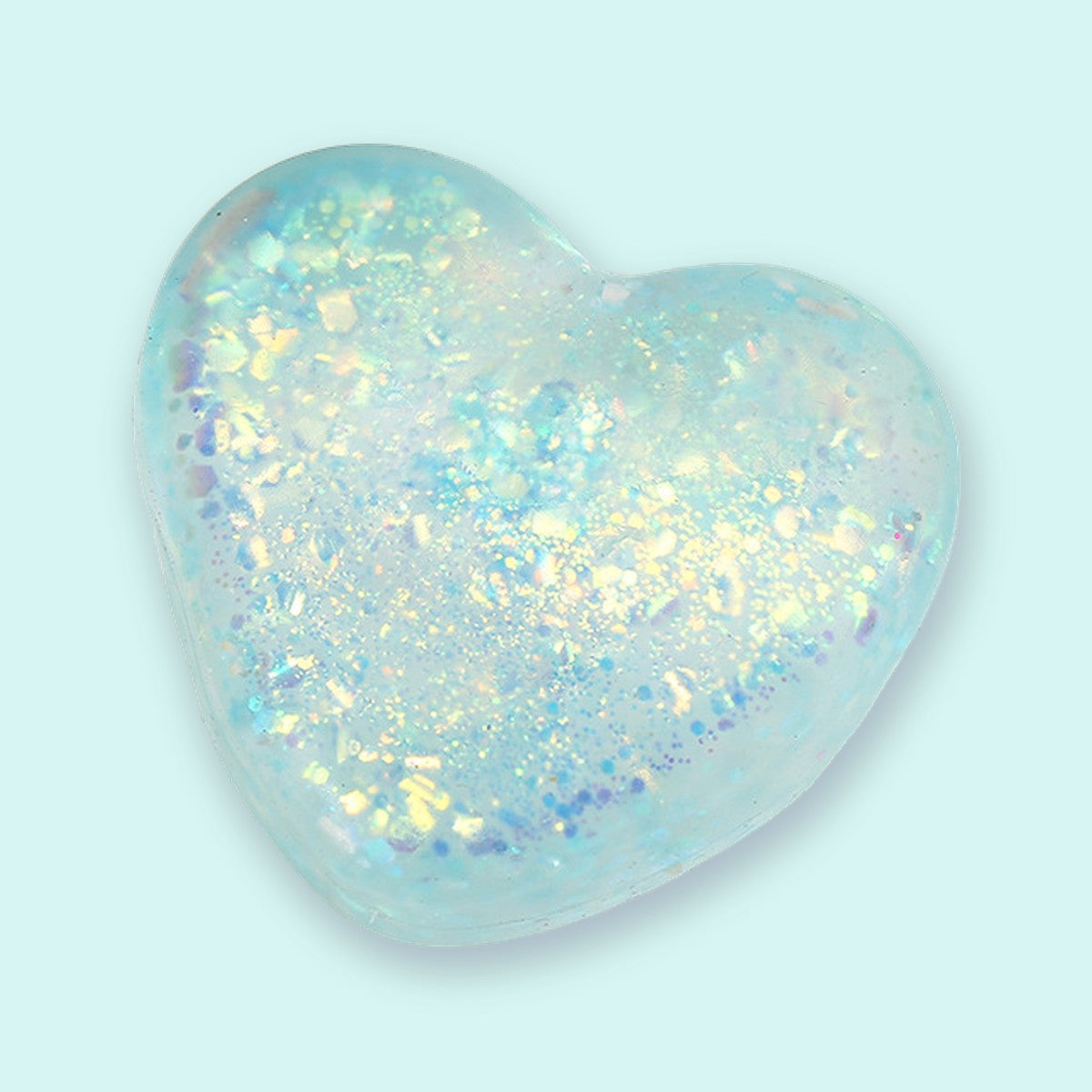Squishy serce z brokatem, styl maltose 6,7 cm