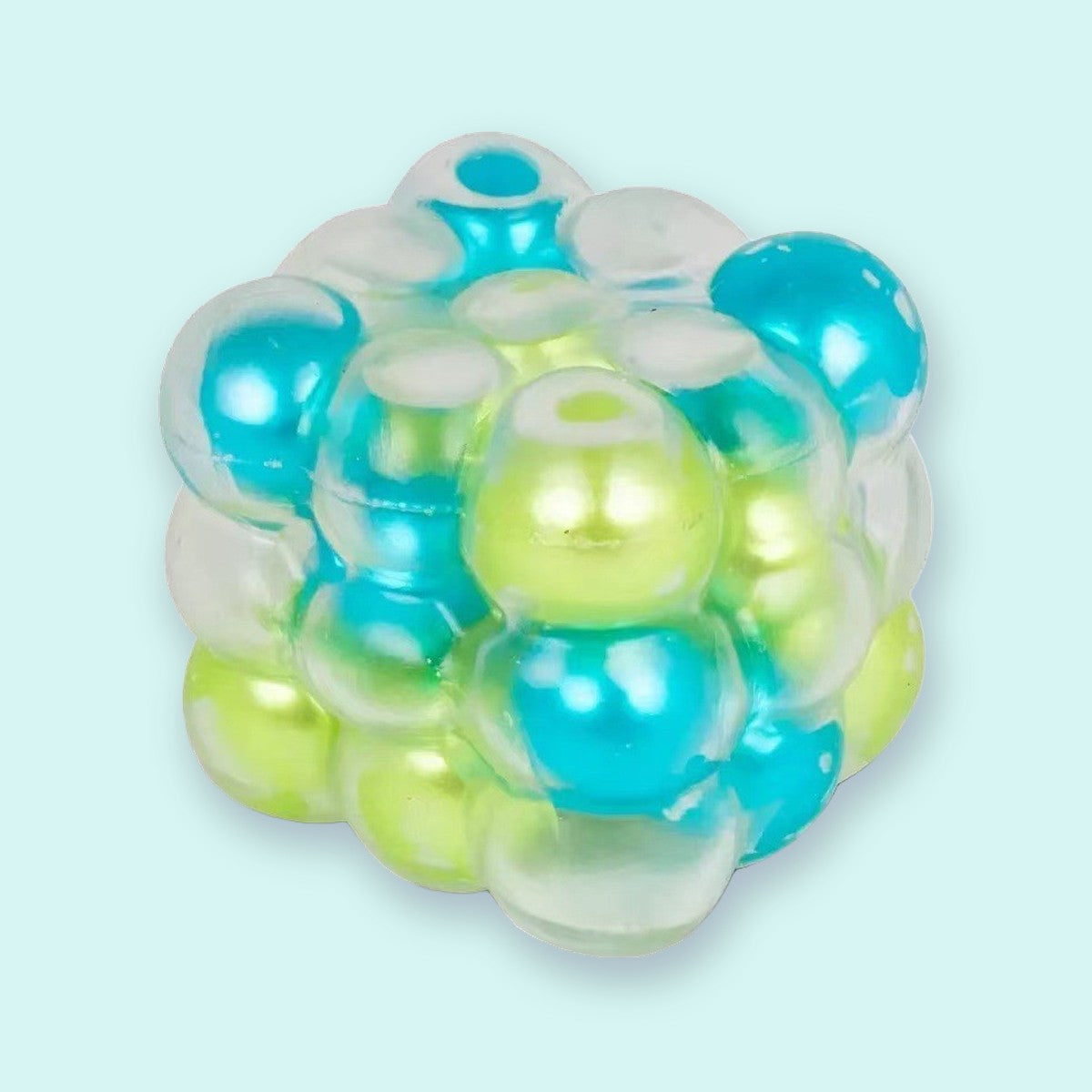 Bubble Cube Squishy, Pearl Balls Inside, 6 cm