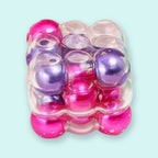 Squishy cube à bulles avec perles, 6 cm, squishy gelée