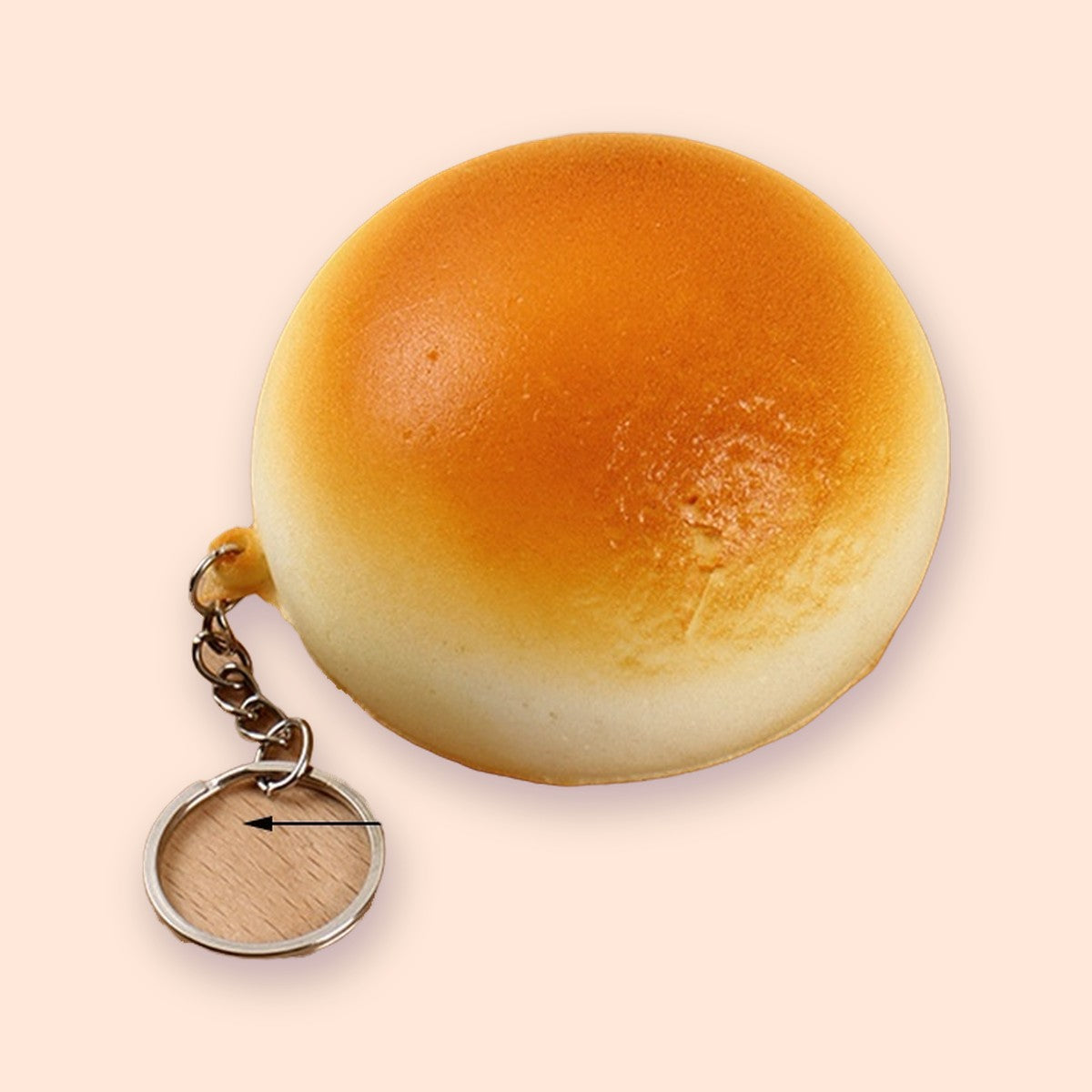 Squishy Keychain, Bread Bun Slow Rising, 4 or 7 cm (Golden bun, 7 cm)