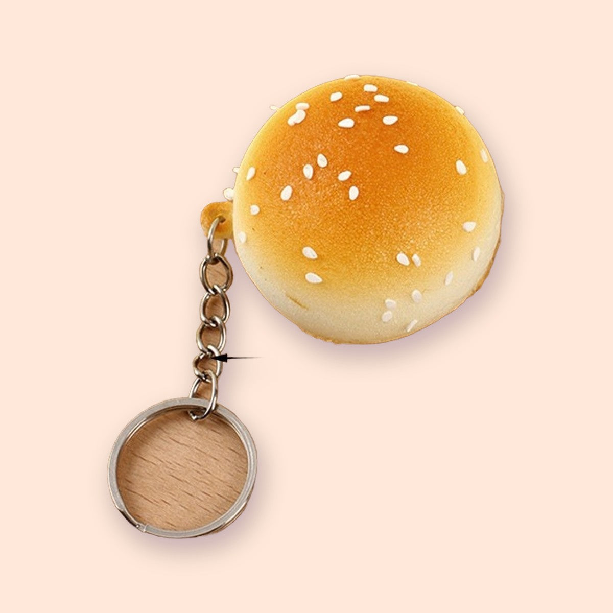Squishy Keychain, Bread Bun Slow Rising, 4 or 7 cm (Sesame bun, 4 cm)