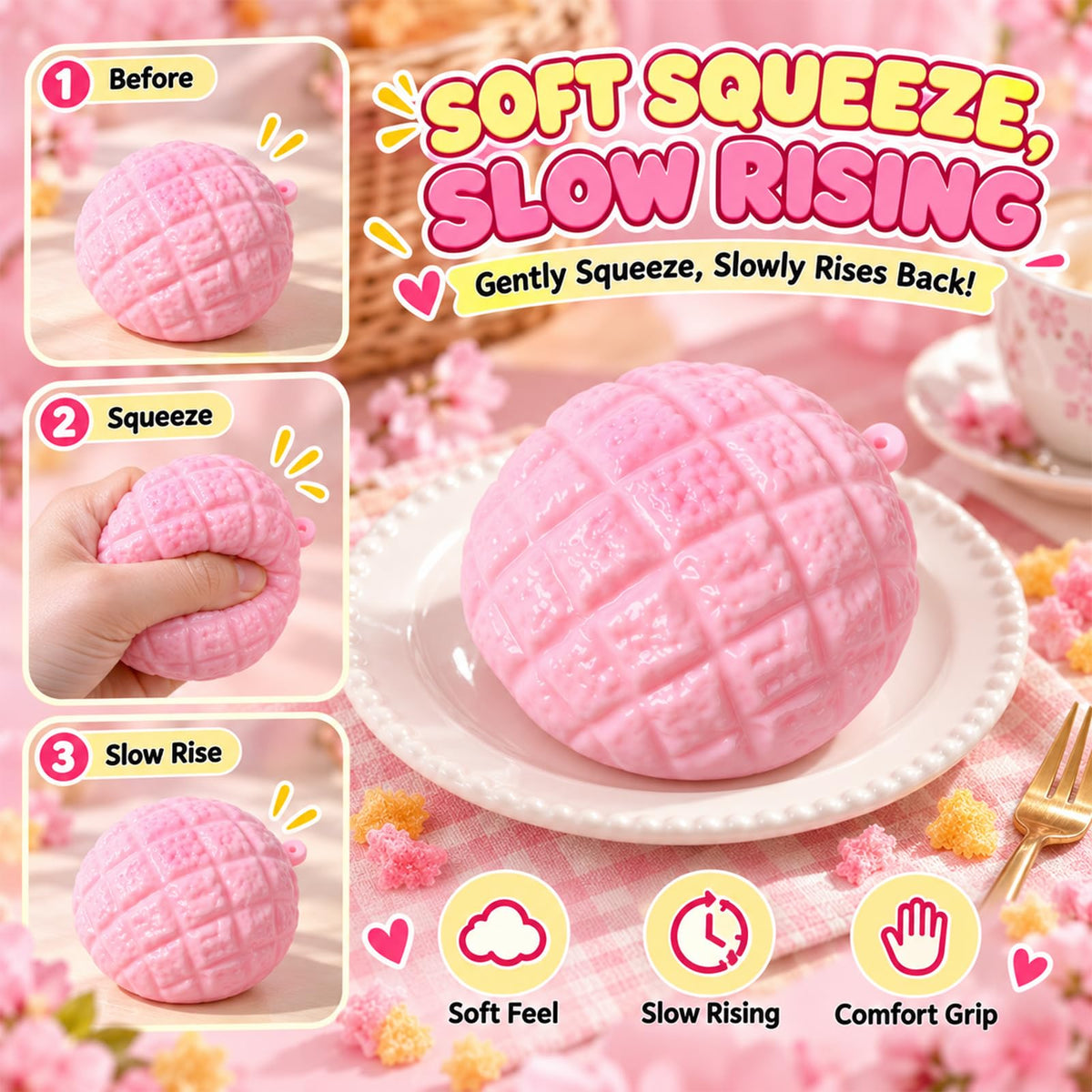 Crunchy squishy ananasbulle, 9 cm