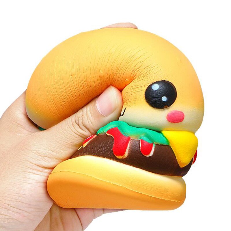 Kawaii Burger Squishy with Face, Slow Rising, Scented