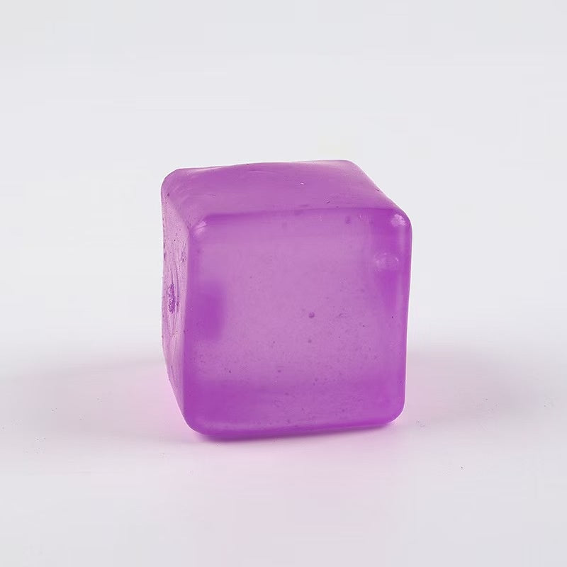 Eiswürfel Squishy 5 cm, Schneeflocke, Marmor oder Glitzer, Gelee Squishy