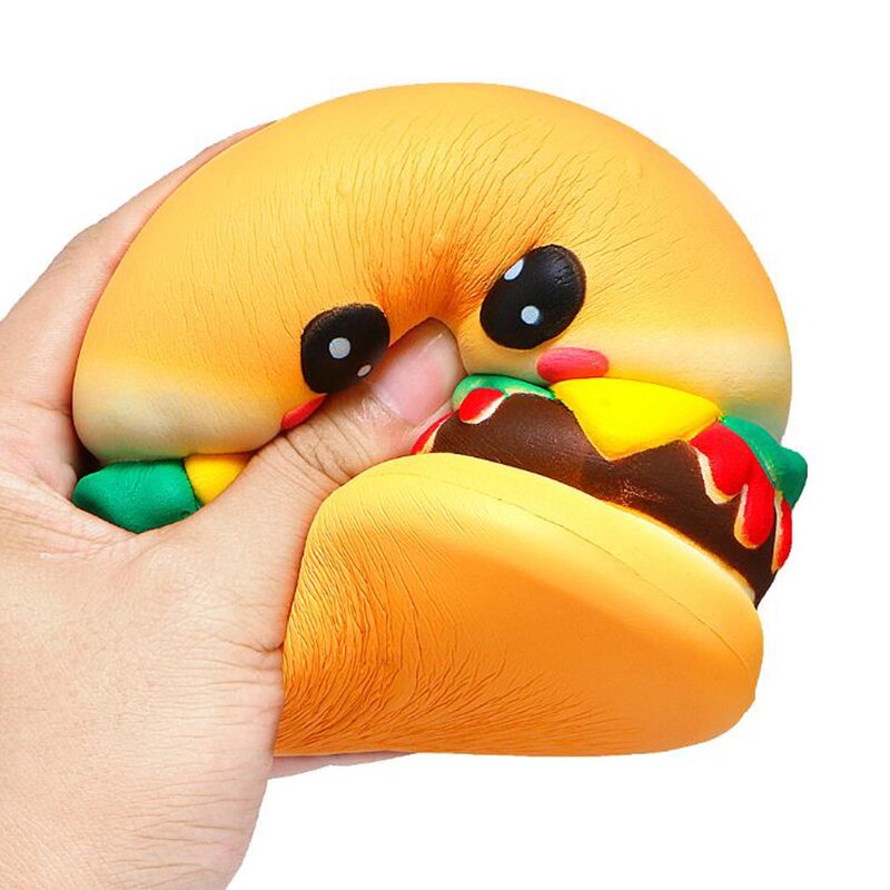 Kawaii Burger Squishy with Face, Slow Rising, Scented