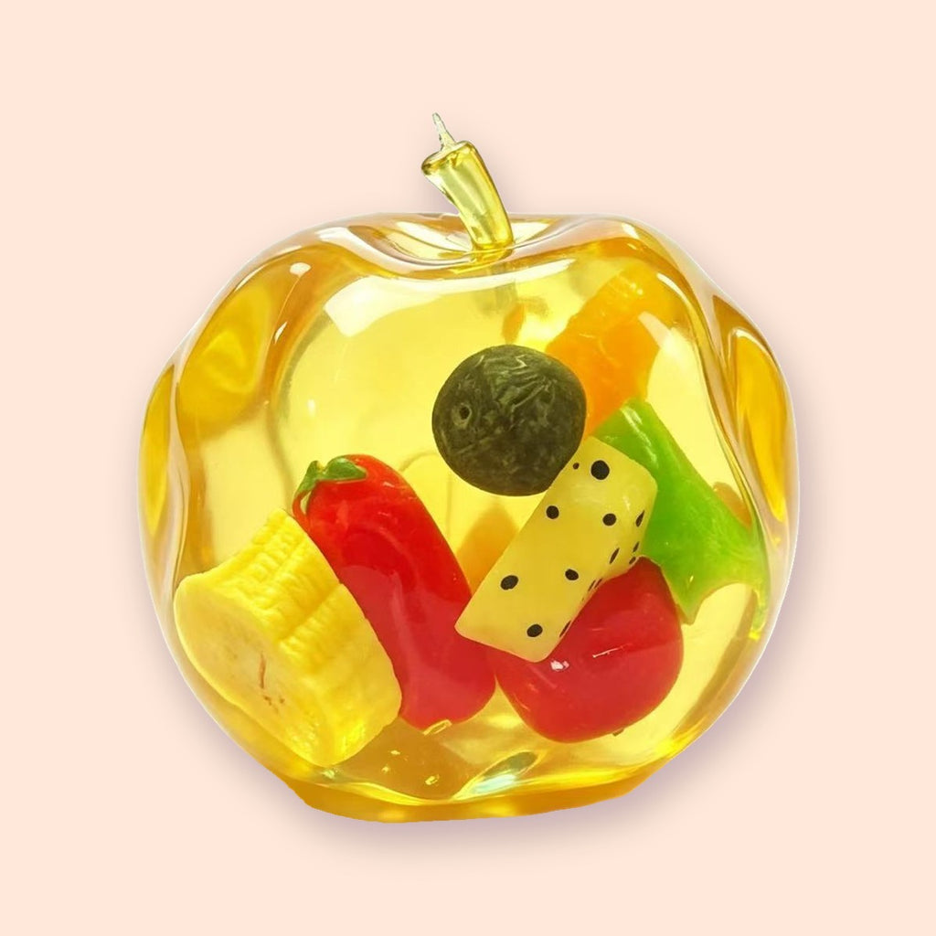 Appel squishy met fruit in gel, slow rising