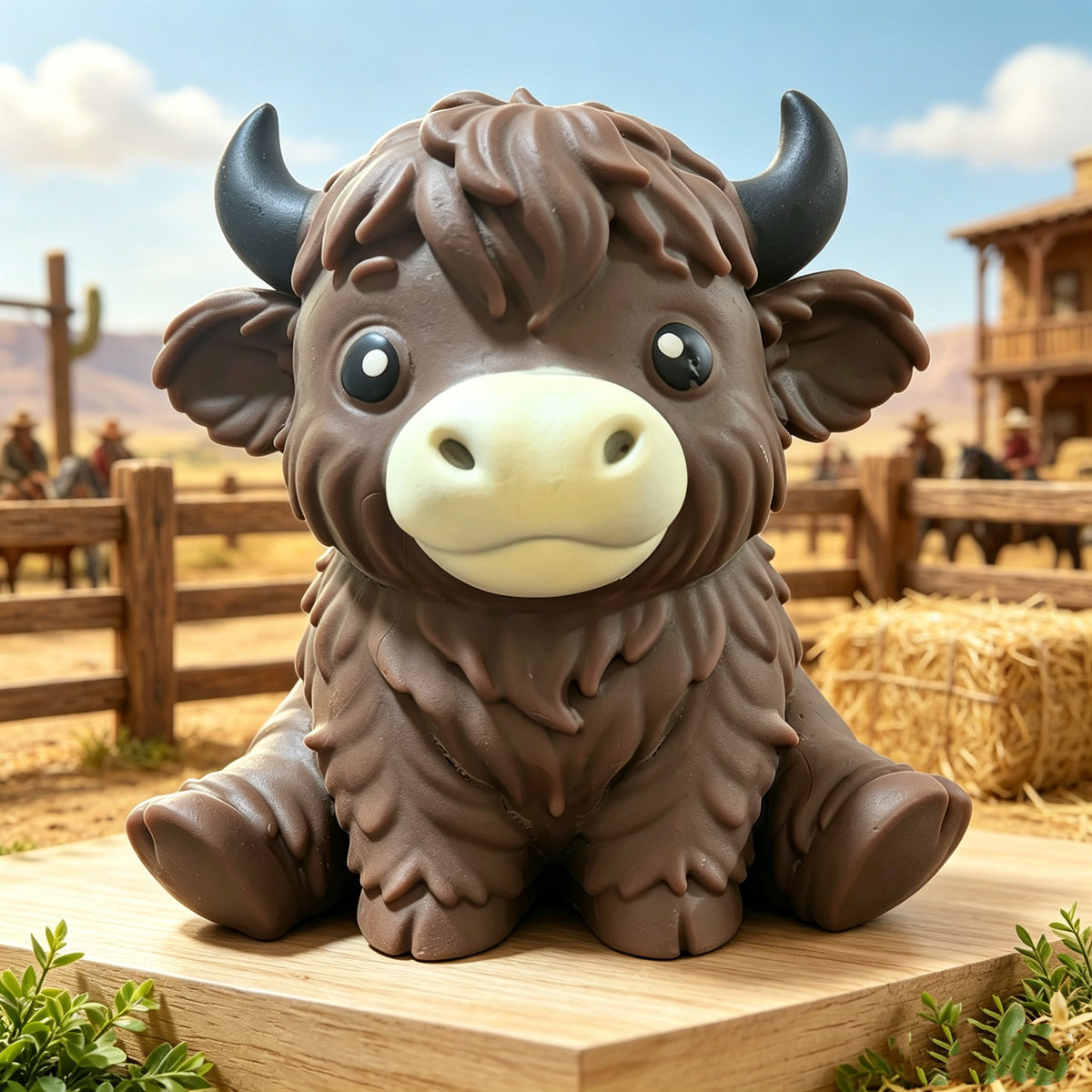 Squishy kráva highland XXL z měkkého TPR, velký squishy