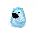 Squishy capibara con glitter, stile sugar, squishy gelatinoso