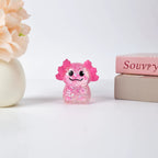 Squishy axolotl com purpurina, slow rising