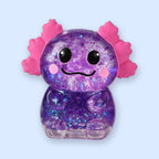 Squishy axolotl com purpurina, slow rising