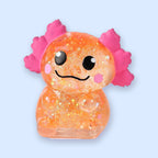 Squishy axolotl com purpurina, slow rising