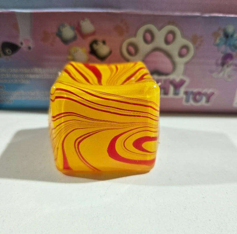 Squishy cubo de gelo 5 cm, floco de neve, mármore ou purpurinas, squishy de gelatina