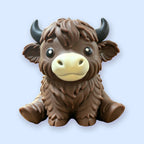 Squishy kráva highland XXL z měkkého TPR, velký squishy