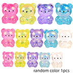 Glitter Bear Squishy, Maltose Jelly, 3 Sizes