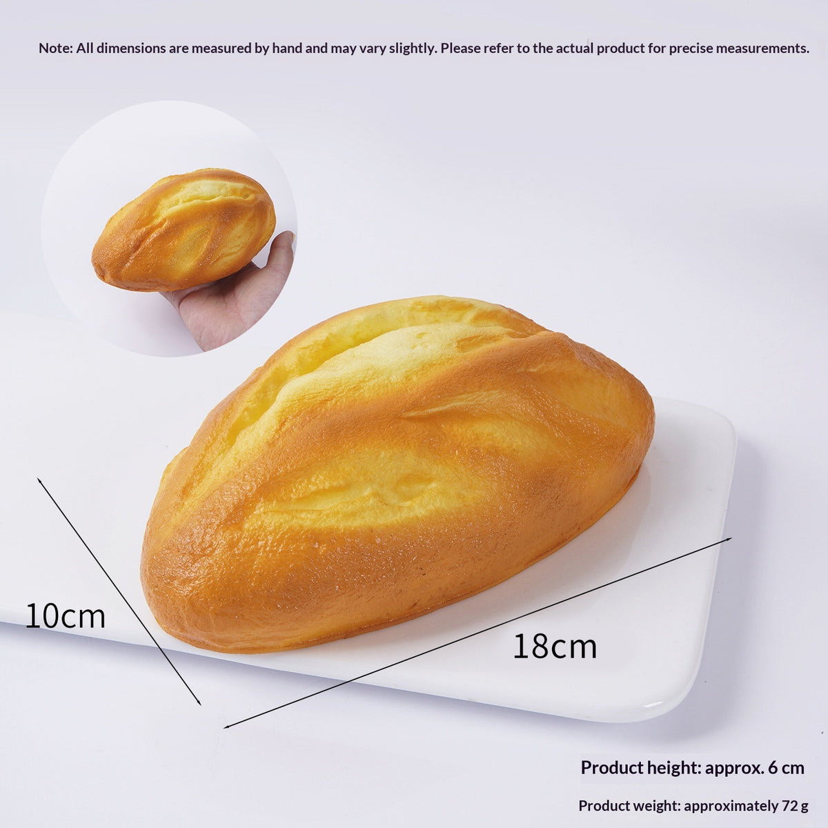 Squishy chleb owsiany, wiejski bochenek 18 cm, squishy slow rising