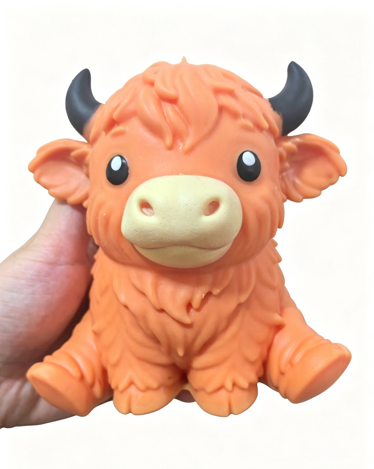 Squishy kráva highland XXL z měkkého TPR, velký squishy