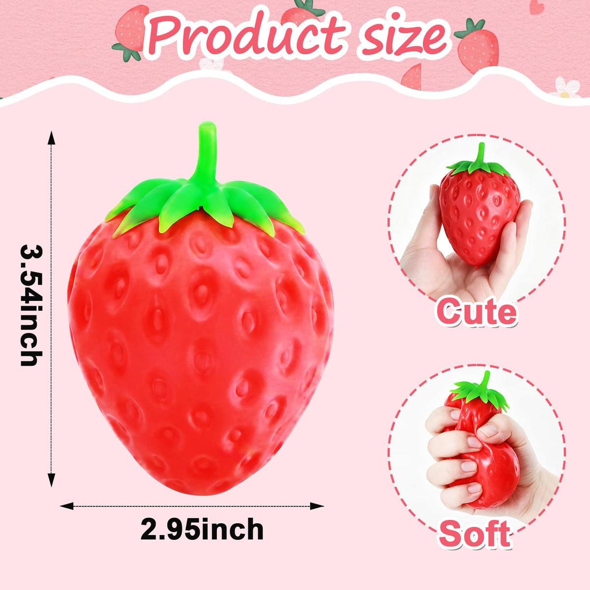 Squishy XXL gigantyczna truskawka, slow rising