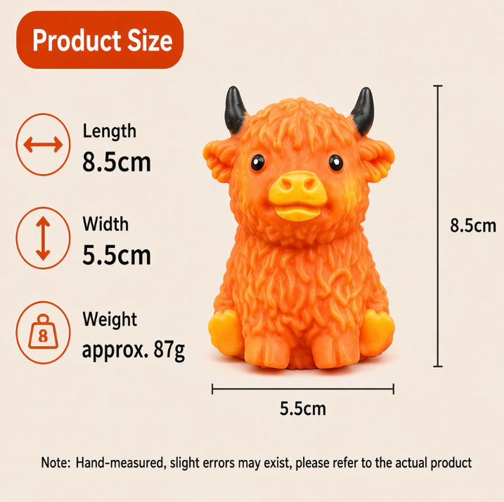Highland Cow Squishy, Creaky Block Filling