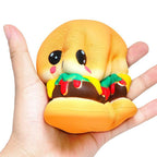Kawaii Burger Squishy with Face, Slow Rising, Scented
