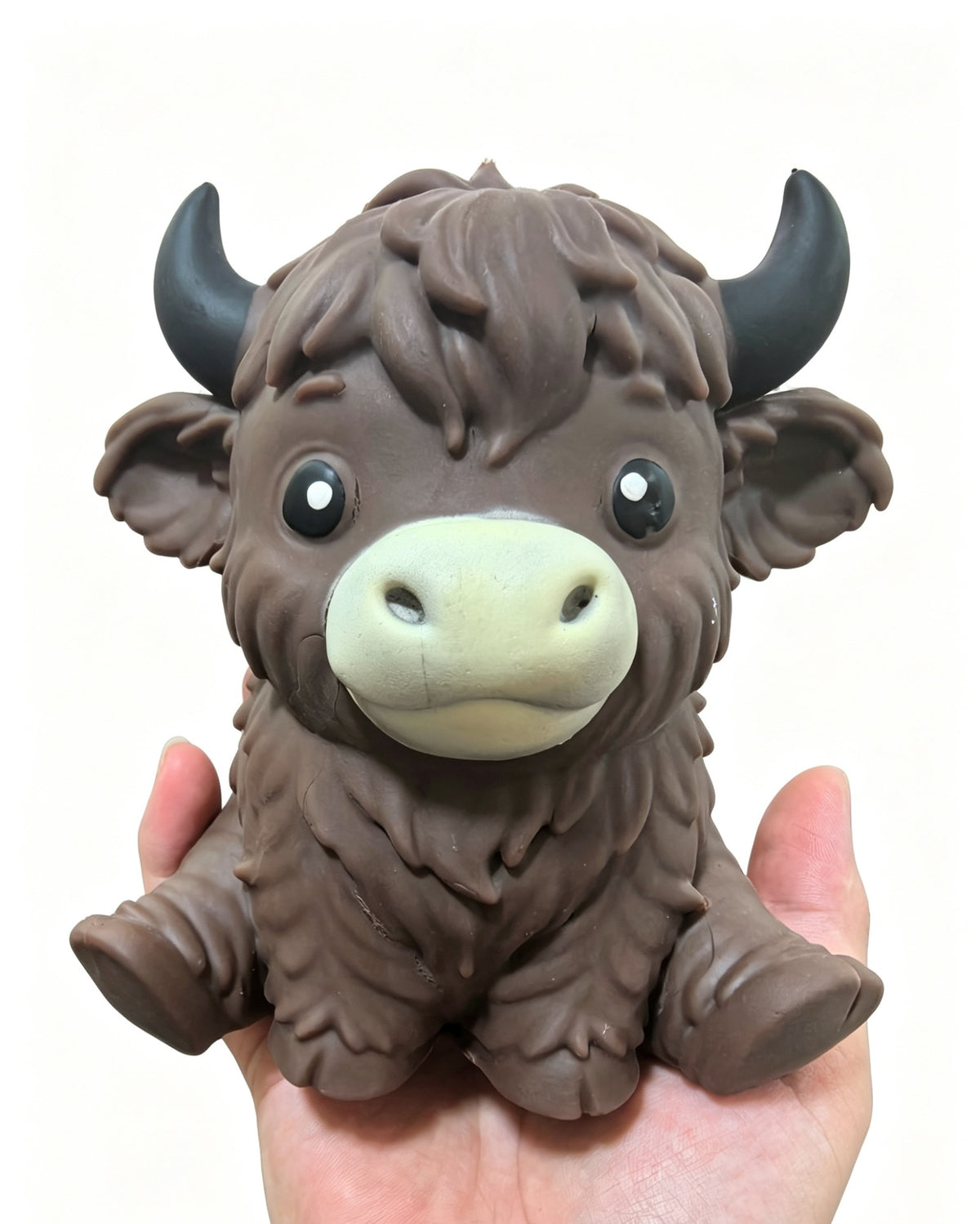 Squishy kráva highland XXL z měkkého TPR, velký squishy