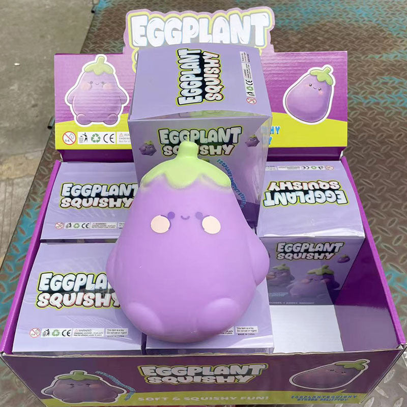 Squishy jumbo bakłażan, buzia kawaii