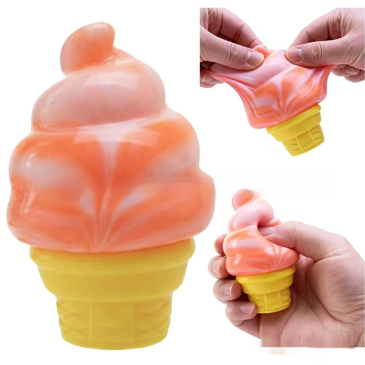 Squishy lody w waflu, rozciągliwy silikon, squishy jedzenie