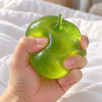Squishy maçã de maltose, verde ou rosa (Verde transparente), a ser apertado com a mão, macio e fofo