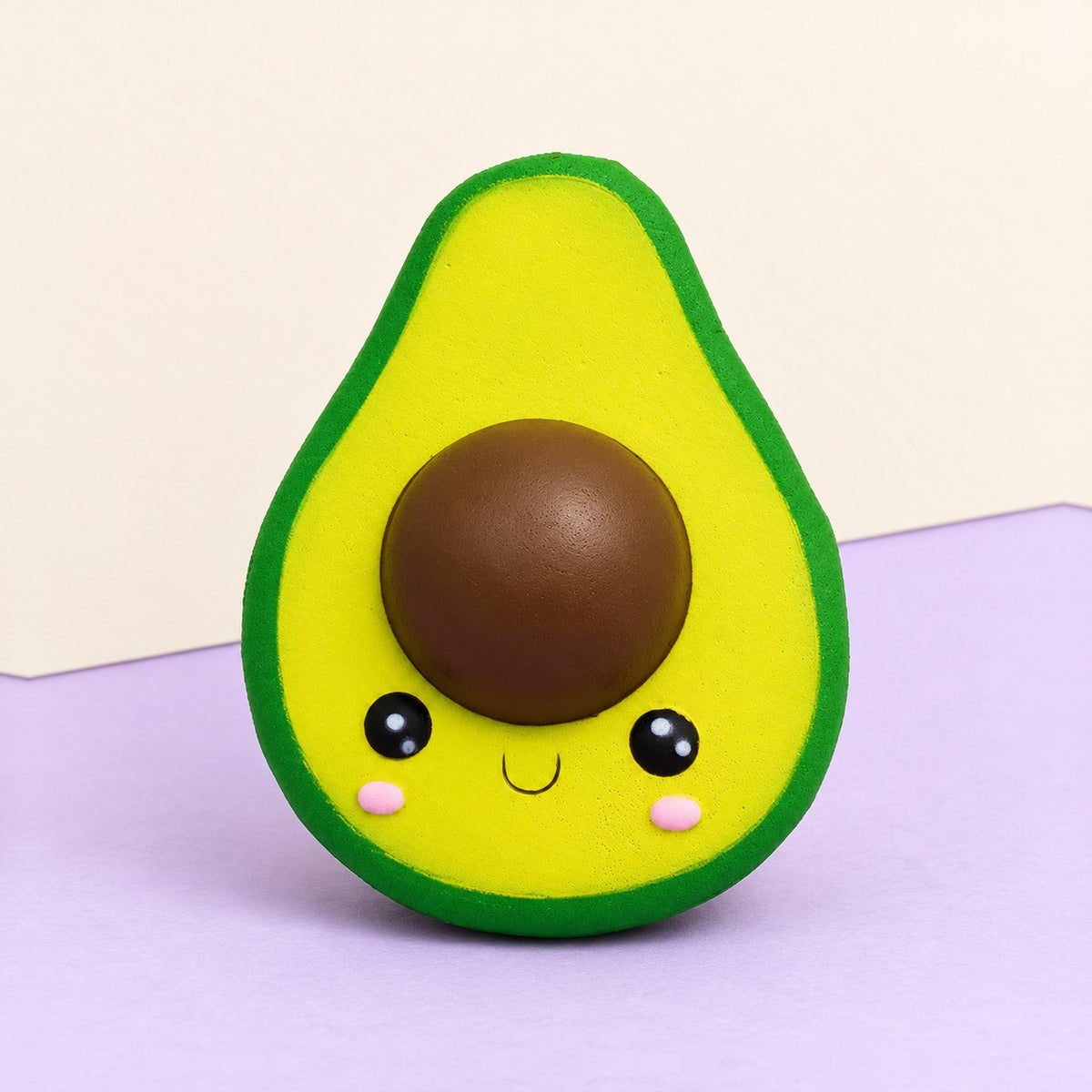Avocado squishy jumbo – Jumbo Avocado Squishy, Kawaii, product photo on pastel paper