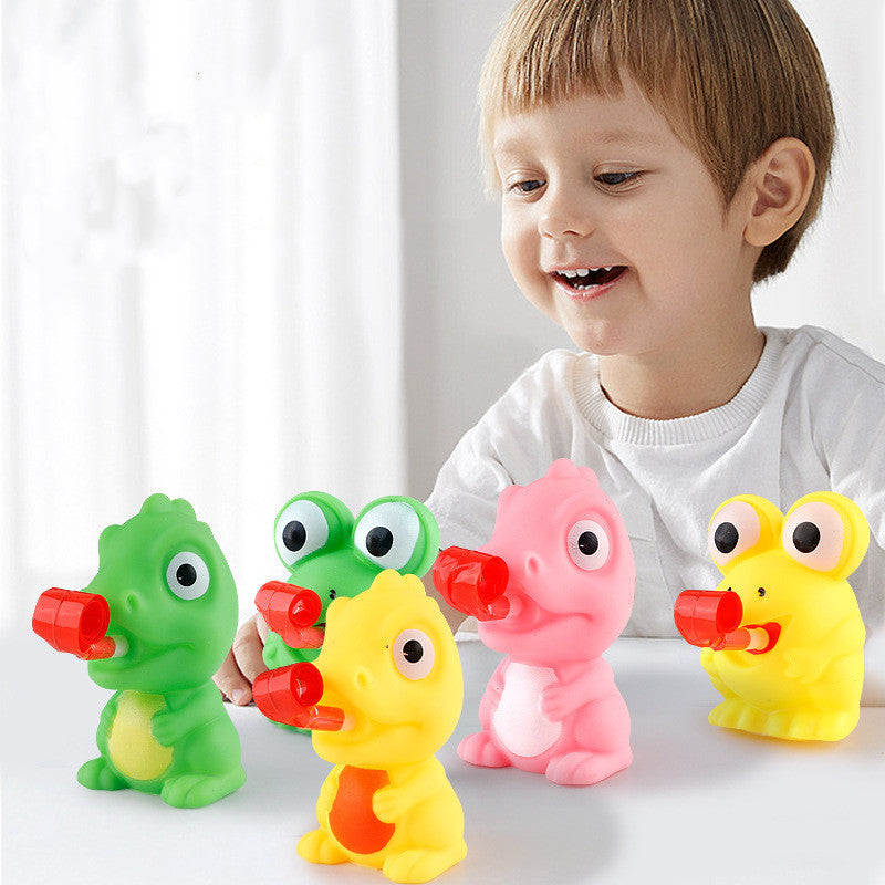 Squishy groda eller dino som räcker ut tungan