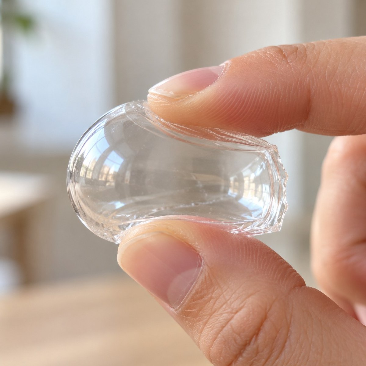 Bolhas de fita nano: uma bolha apertada entre dois dedos