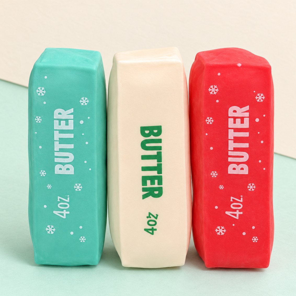 Boter squishy voor kerst: een crunchy boterstick in een cadeaudoosje