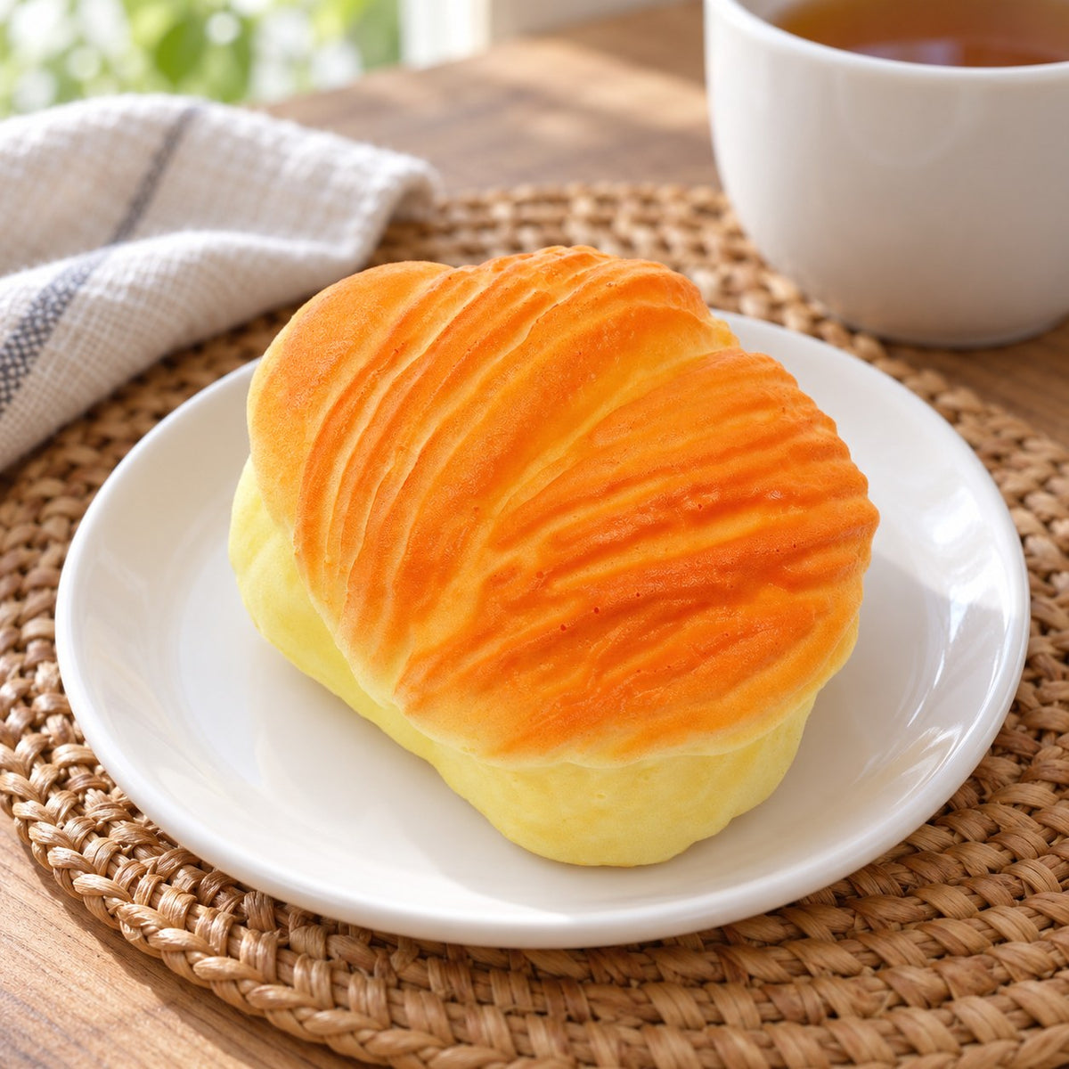 Pastry squishy, on a plate on a breakfast table