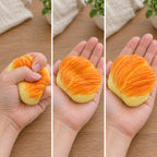 Pastry squishy slow rising, squished flat, half risen and fully back in shape