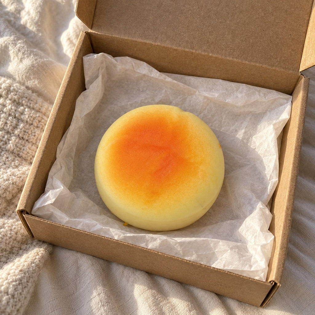 Bun squishy mini, unboxed from a parcel with tissue paper