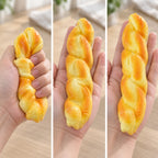 Bread stick squishy, squished flat, half risen and fully back in shape