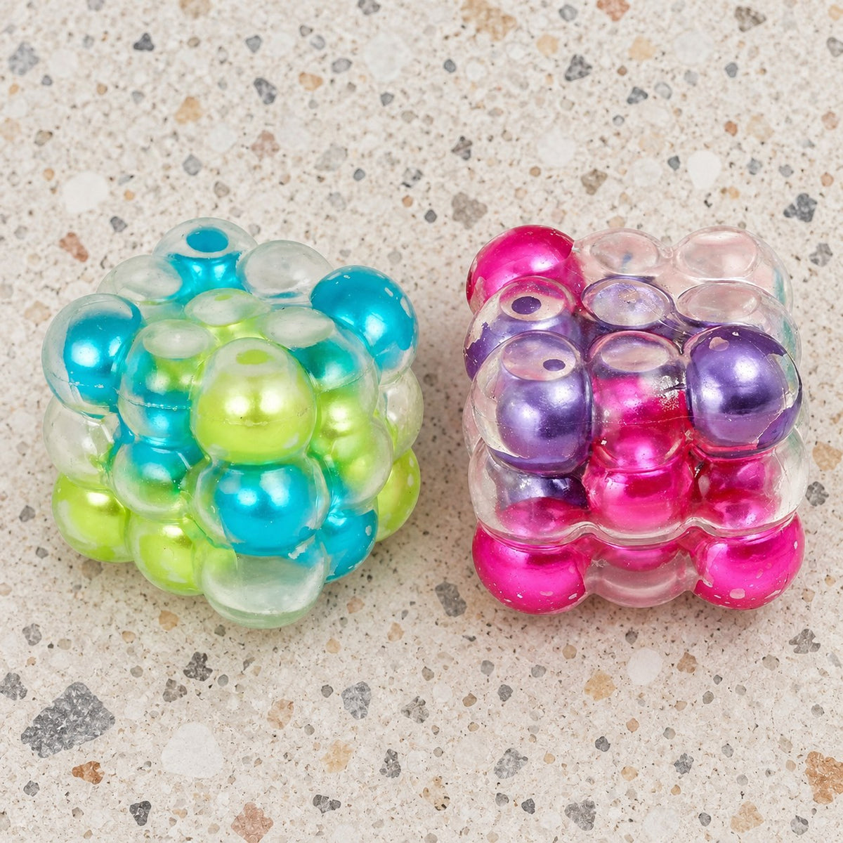 Bubble cube squishy jelly, all colors side by side