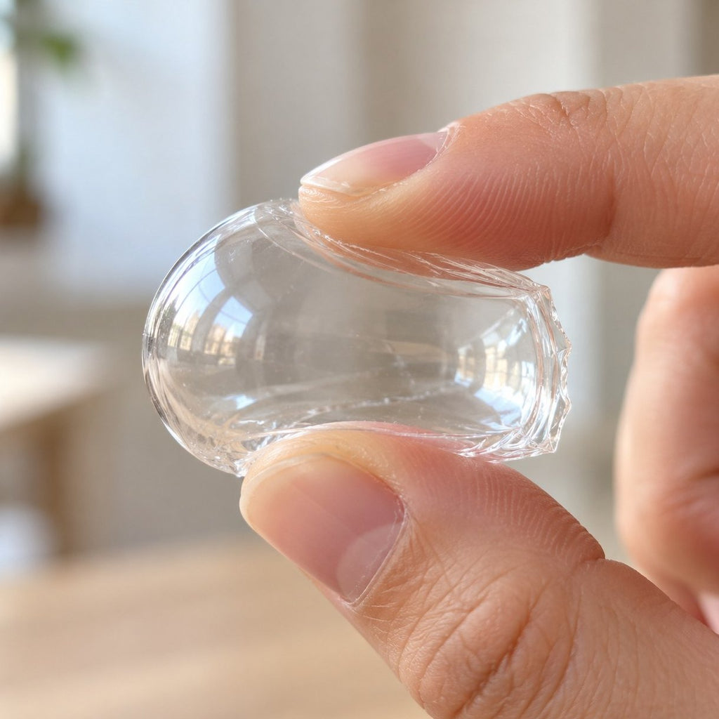 Bulle squishy DIY en nano tape, pressée entre deux doigts